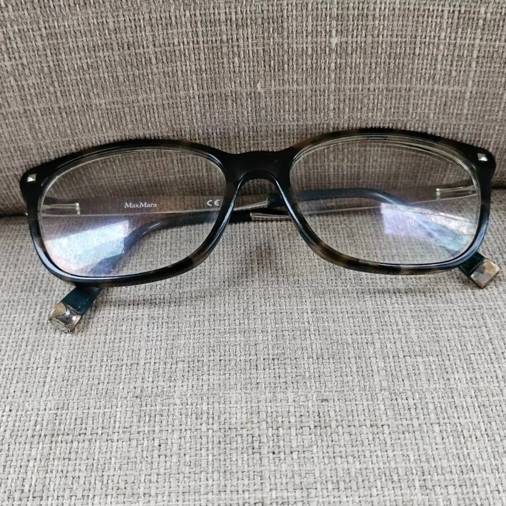 Max Mara Women Eyeglasses Frame Brown Tortoise Glasses Frame Eyewear